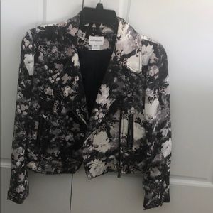 Club Monaco floral biker jacket XS